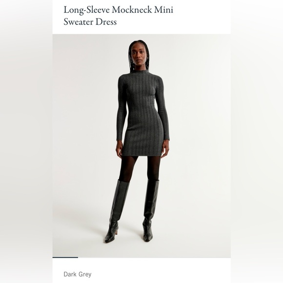 Abercrombie & Fitch Long-Sleeve Mockneck Mini Sweater Dress - Picture 7 of 7